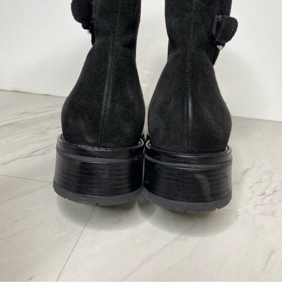 La Canadienne Black Suede Heeled Boot 8 1/2 M - Picture 4 of 16